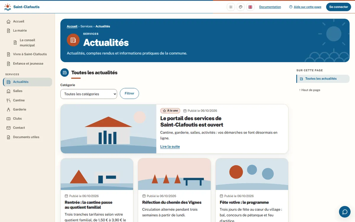 La même page dans le thème Midi.